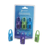Kit 3 candados de seguridad portátil de combinación - Morado, Verde, Azul - Imagen 2