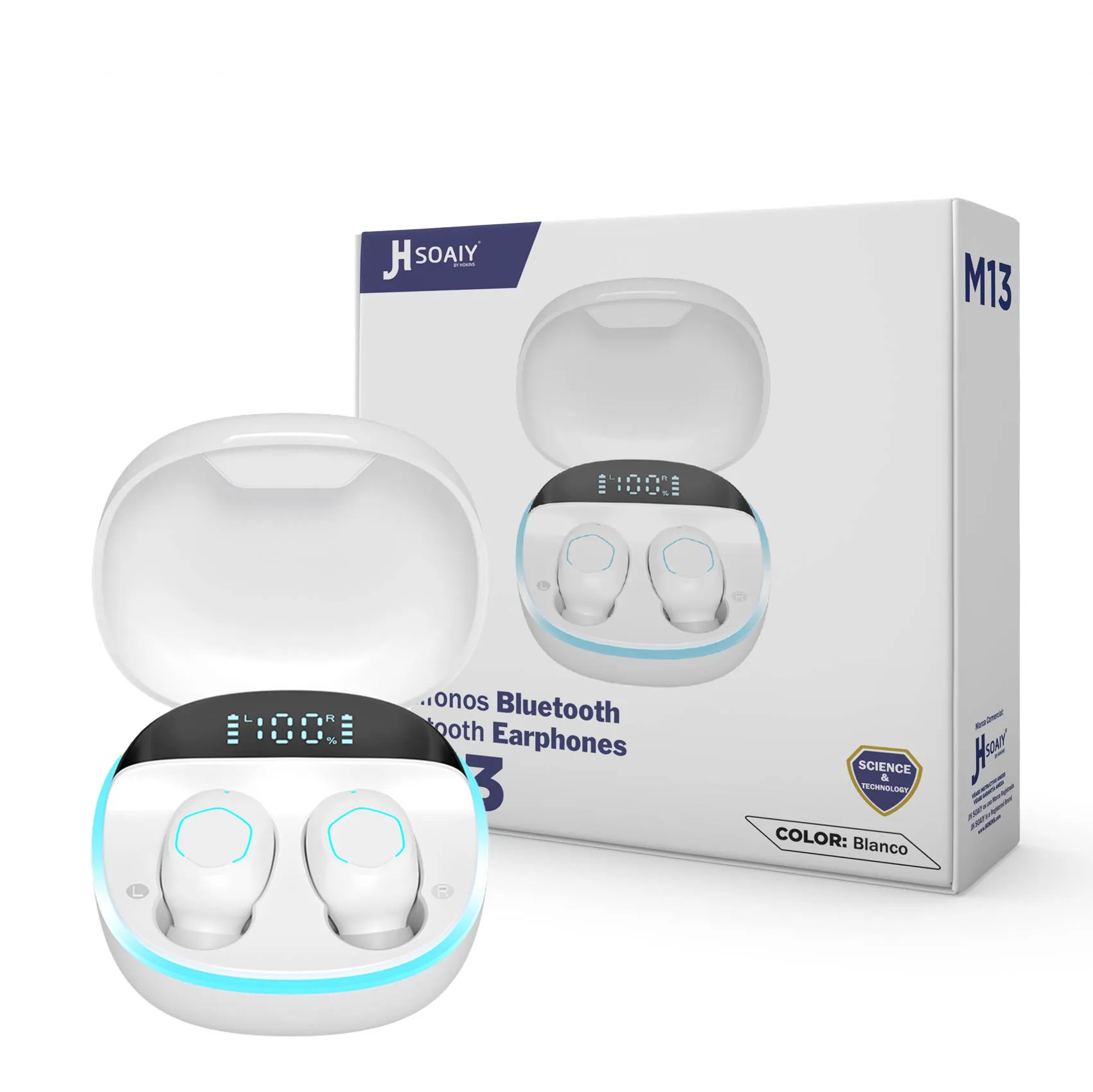 Audifonos Bluetooth Hokins - 1 Audífonos inalámbricos bluetooth 5.2 - M13 - Imagen 1