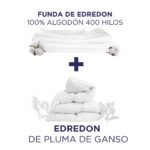Kit Funda 100% Algodón + Relleno de Edredón Pluma de Ganso (400 hilos) - Imagen 3